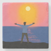 Gruß an die Sonne Steinuntersetzer (Vorderseite)