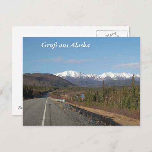 Gruß aus Alaska Postkarte (Vorne/Hinten)
