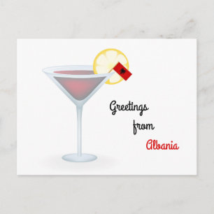 Gruß aus Albanien Cocktail Urlaubskarte Feiertagspostkarte