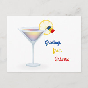 Gruß aus Andorra Cocktail Flag Ferienkarte Feiertagspostkarte