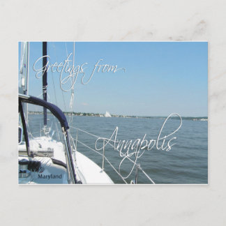 Gruß aus Annapolis Segelboot Chesapeake Bay Postkarte