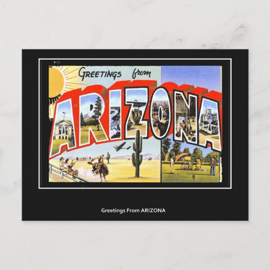 Gruß aus Arizona Vintage Postkarte (Vorderseite)