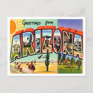 Gruß aus Arizona Vintage Travel Postkarte