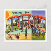 Gruß aus Arizona Vintage Travel Postkarte (Vorderseite)