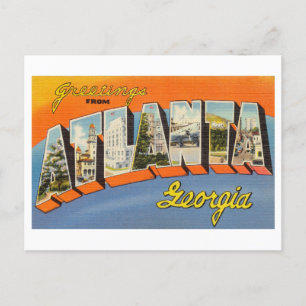 Gruß aus Atlanta, Georgia, im Vintage-Stil Postkarte
