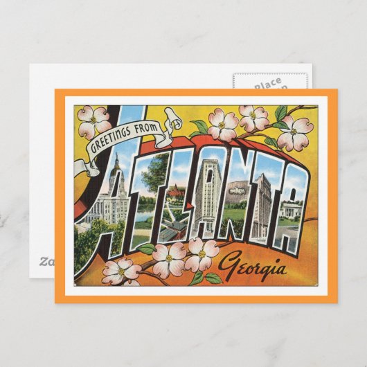 Gruß aus Atlanta Postkarte (Vorne/Hinten)
