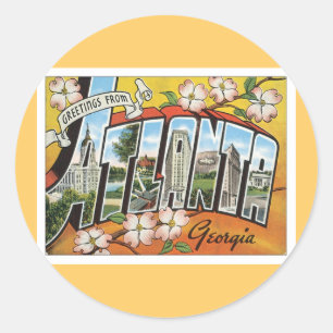 Gruß aus Atlanta Runder Aufkleber