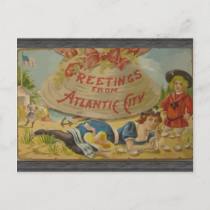 Gruß aus Atlantic City, Vintag Postkarte