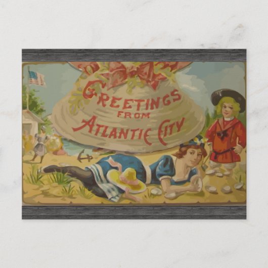 Gruß aus Atlantic City, Vintag Postkarte (Vorderseite)