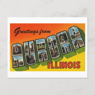 Gruß aus Aurora, Illinois, im Vintage-Stil Postkarte