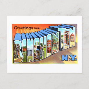 Gruß aus Binghamton, New York, im Vintage-Stil Postkarte