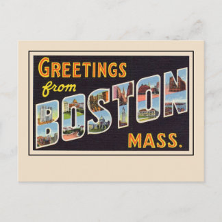 Gruß aus Boston, Großbuchstaben Vintag Postkarte