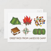 Gruß aus Campfeuer Zelt Trail Mix S'more Postkarte (Vorne/Hinten)