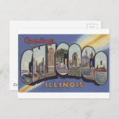 Gruß aus Chicago Große Letter Vintages Thema Postkarte (Vorne/Hinten)