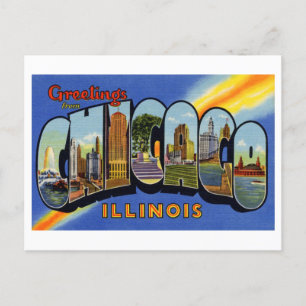 Gruß aus Chicago, Illinois im Vintage-Stil Postkarte