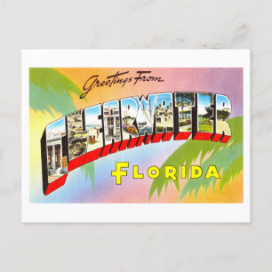 Gruß aus Clearwater, Florida im Vintage-Stil Postkarte