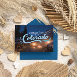Gruß aus Colorado - Night Hot Springs Postkarte