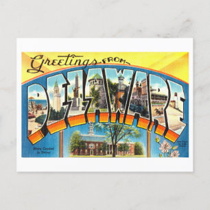 Gruß aus Delaware im Vintage-Stil Postkarte