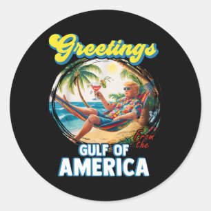 Gruß aus dem Golf von Amerika Trump Runder Aufkleber
