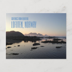 Gruß aus den Lofoten Inseln, Norwegen, Fotokarte Postkarte