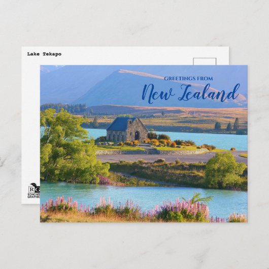 Gruß aus der Landschaftlichen Postkarte Neuseeland (Vorne/Hinten)