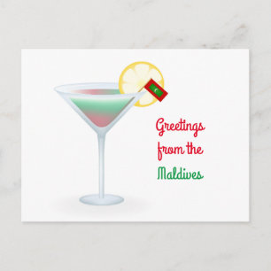 Gruß aus der Malediven Cocktail Urlaubskarte Feiertagspostkarte