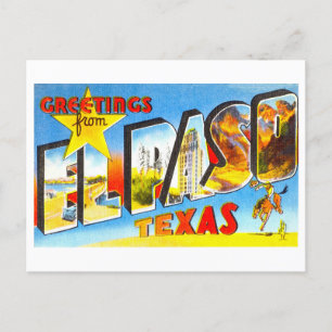 Gruß aus der Vergangenheit von El Paso, Texas Postkarte