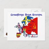 Gruß aus Europa Postkarte (Vorne/Hinten)