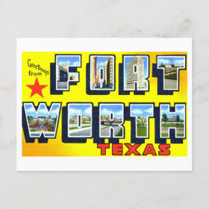 Gruß aus Fort Worth, Texas, im Vintage-Stil Postkarte