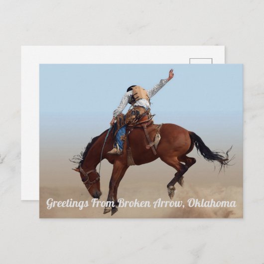 Gruß aus gebrochenem Pfeil, Oklahoma Postkarte (Vorne/Hinten)