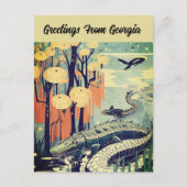 Gruß aus Georgia individuell anpassbare Reisekarte Postkarte (Vorderseite)