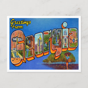 Gruß aus Georgia Vintage Travel Postkarte