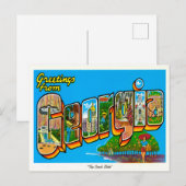 Gruß aus Georgia Vintage Travel Postkarte (Vorne/Hinten)