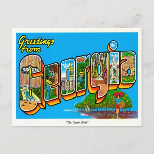 Gruß aus Georgia Vintage Travel Postkarte (Vorderseite)
