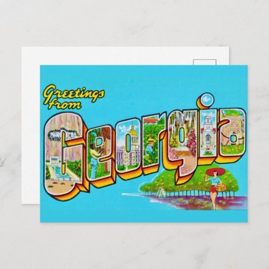 Gruß aus Georgien Postkarte (Vorne/Hinten)