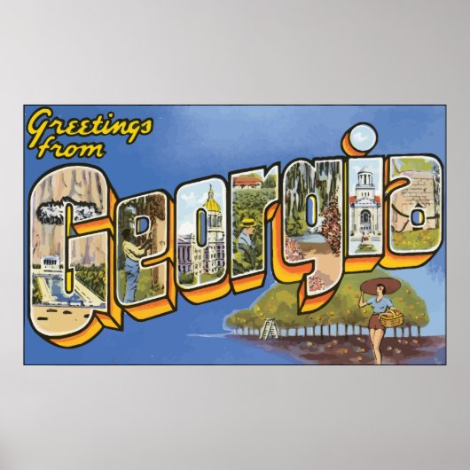 Gruß aus Georgien, Vintag Poster (Vorne)