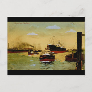 Gruß aus Hamburg, Hafen Vintage Postkarte