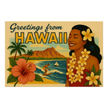 Gruß aus Hawaii Tourismus Kunst im Stil der Mitte