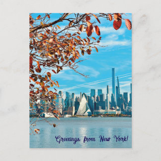 Gruß aus Herbst New York Postcard Postkarte