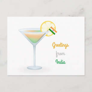 Gruß aus Indien Cocktail Flag Holiday Card Feiertagspostkarte