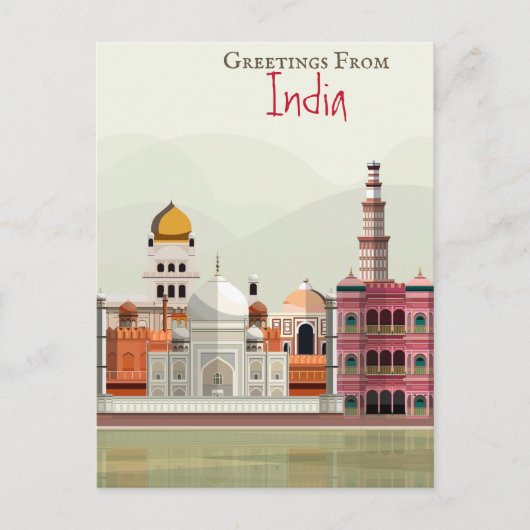 Gruß aus Indien Postkarte (Vorderseite)