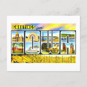 Gruß aus Iowa im Vintage-Stil Postkarte