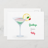 Gruß aus Italien Cocktail Urlaub Postkarte (Vorne/Hinten)