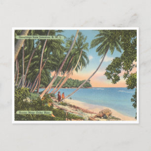 Gruß aus Jamaika Vintag Beach Scene Postkarte