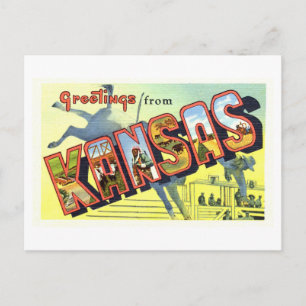 Gruß aus Kansas im Vintage-Stil Postkarte