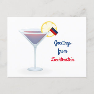 Gruß aus Liechtenstein Cocktail Ferienkarte Feiertagspostkarte