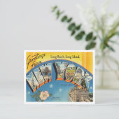 Gruß aus Long Beach, Long Island, New York Postkarte (Stehend Vorderseite)