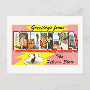 Gruß aus Louisiana im Vintage-Stil Postkarte
