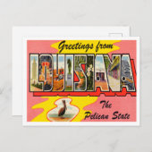 Gruß aus Louisiana, The Pelican Staat Travel Postkarte (Vorne/Hinten)