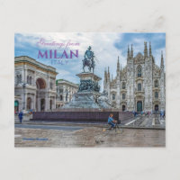 Gruß aus Mailand Italien Postcard Landschaftlich M